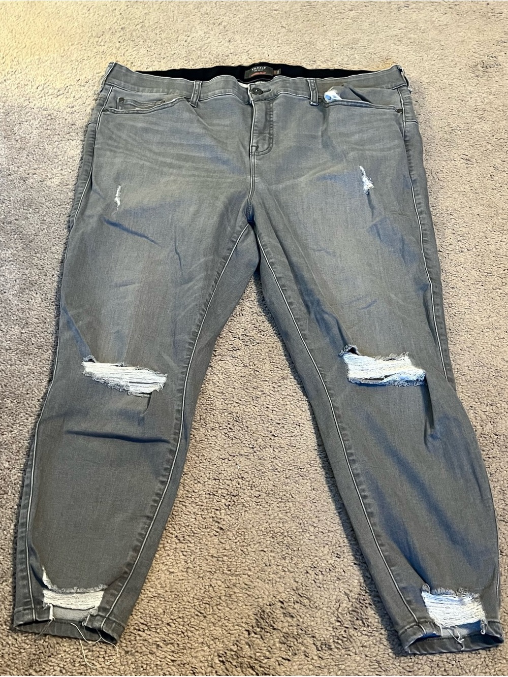 Torrid Grey Distressed Bombshell Skinny Jeans